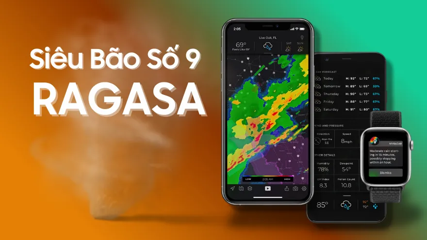 4 ứng dụng theo dõi trực tiếp bão số 9 Ragasa