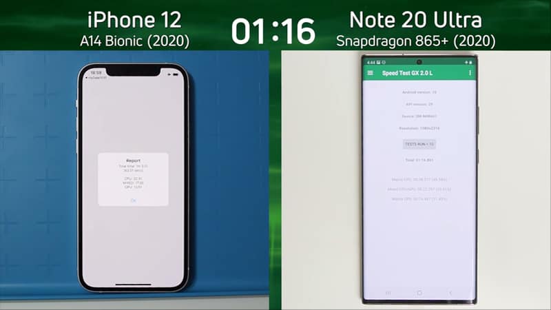 [Video] Speedtest iPhone 12 và Samsung Galaxy Note 20 Ultra: Apple cho Samsung 