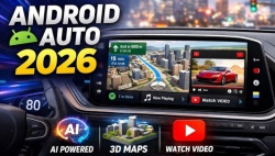Giao diện Android Auto 2026 lột xác, tích hợp AI Gemini và Maps 3D
