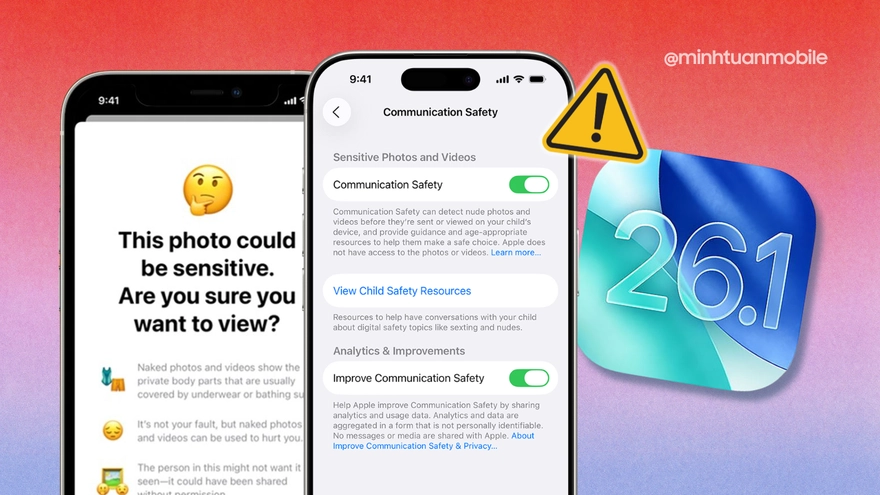 Apple siết chặt kiểm soát nội dung nhạy cảm trên iOS 26.1