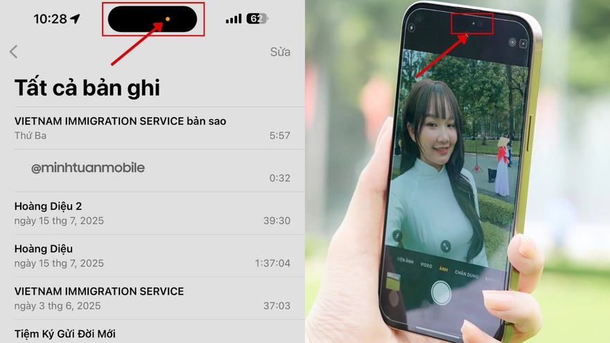 Các dấu chấm xanh, chấm cam trên iPhone có ý nghĩa gì?