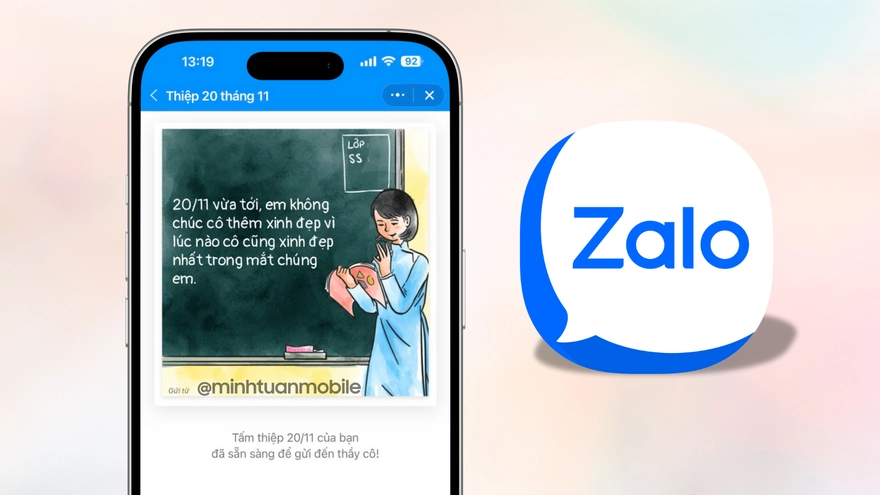 Cách gửi thiệp chúc 20/11 cho Thầy Cô trên Zalo ý nghĩa