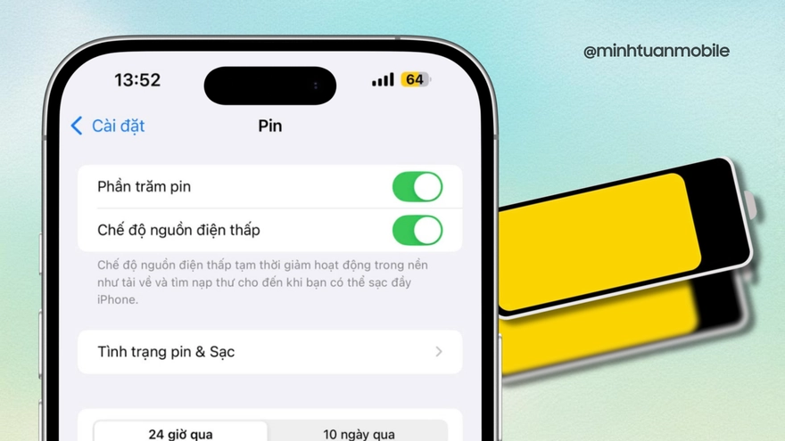 Cách khắc phục biểu tượng pin trên iPhone chuyển màu vàng