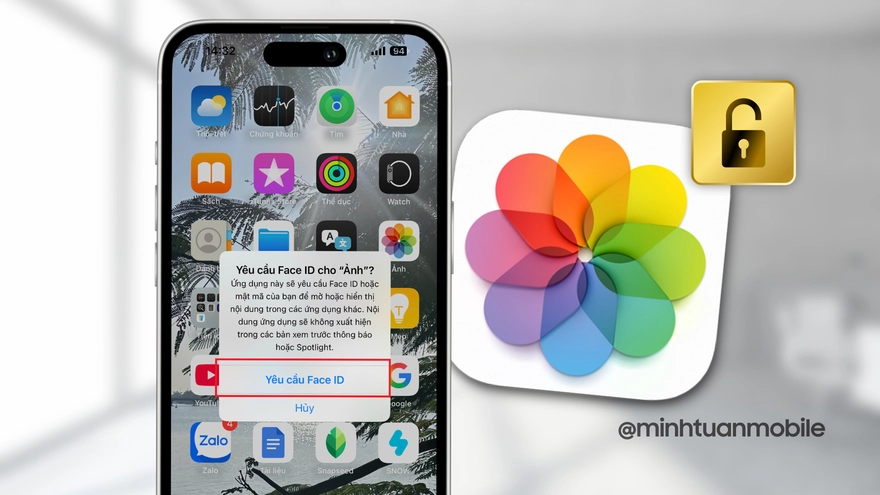 Đừng để lộ ảnh riêng tư: Bật ngay Face ID khóa ứng dụng Ảnh