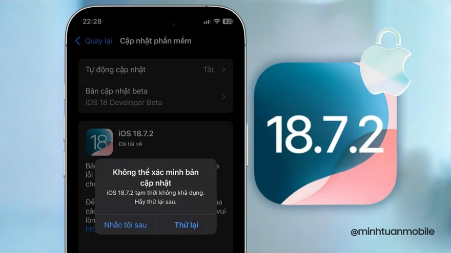 Cách sửa lỗi iOS 18.7.2 Không thể xác minh bản cập nhật