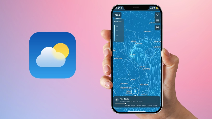 Cách theo dõi bão Kajiki bằng ứng dụng Thời tiết ngay trên iPhone