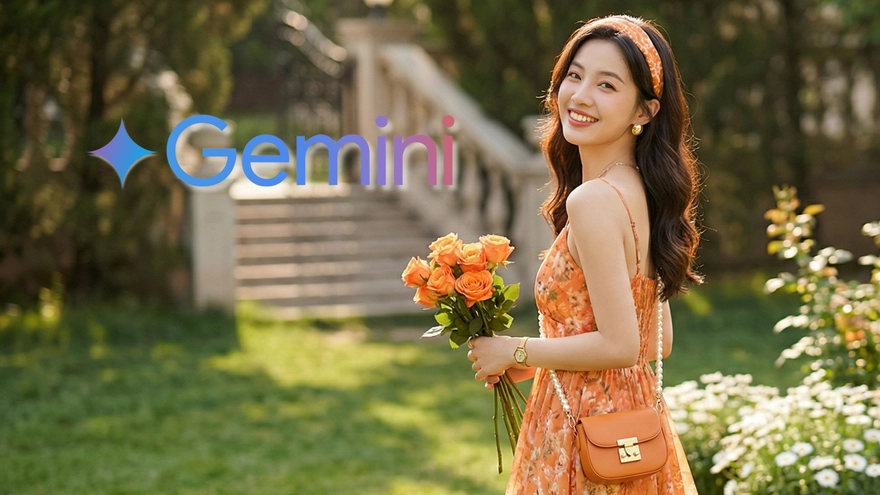 Câu lệnh AI tạo ảnh nàng thơ tràn ngập sắc cam rực rỡ