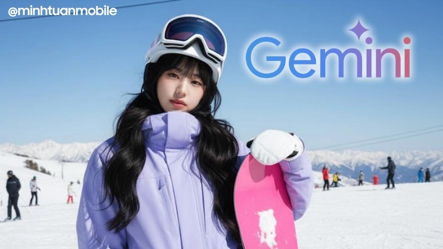 Trend mới: Check-in dưới tuyết bằng Gemini AI, ảnh lung linh