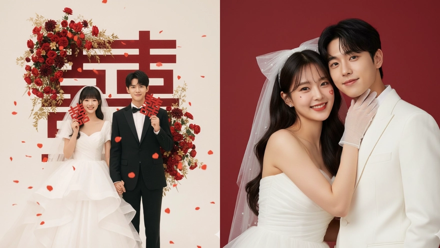 Câu lệnh Gemini tạo ảnh concept cưới cho cặp đôi