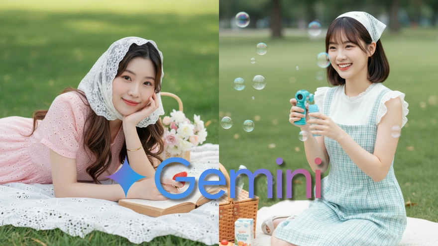 Câu lệnh Gemini tạo ảnh đi picnic kiểu Hàn siêu lung linh