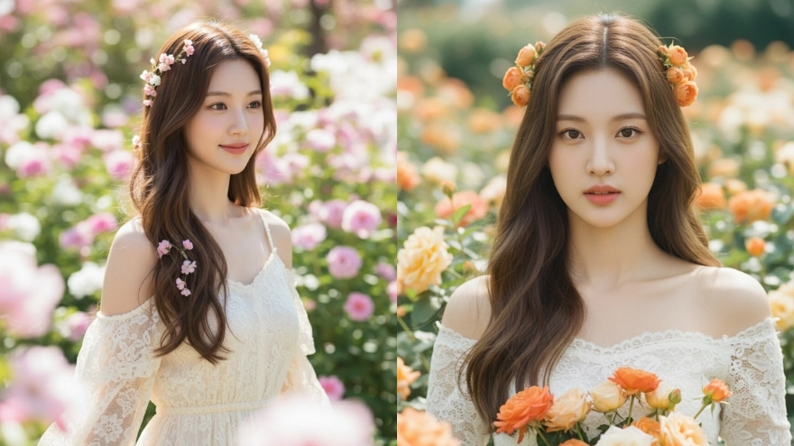 Câu lệnh Gemini tạo ảnh nàng thơ giữa biển hoa rực rỡ