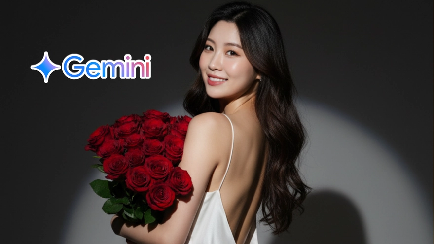 Câu lệnh ghép ảnh ôm hoa hồng đang hot trên TikTok