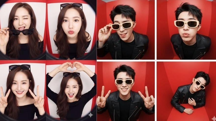 Câu lệnh tạo ảnh photobooth cực trend bằng Gemini AI
