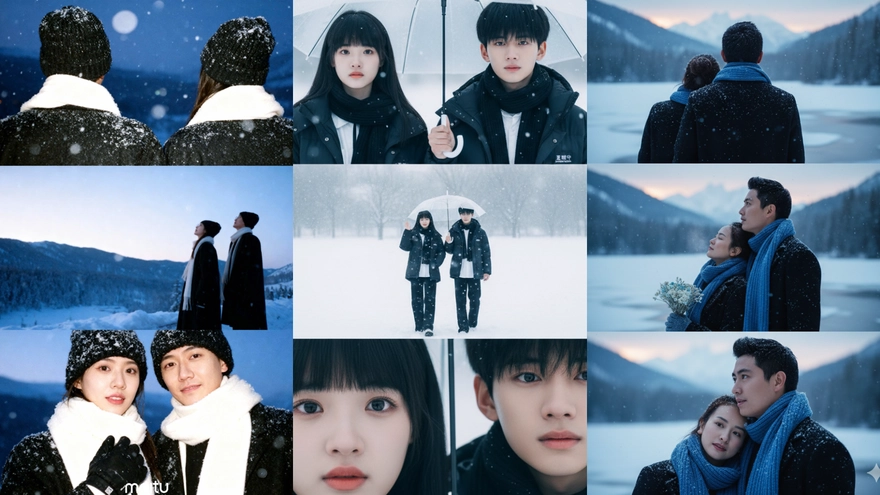 Câu lệnh tạo trend ảnh giữa trời tuyết lãng mạn cho cặp đôi