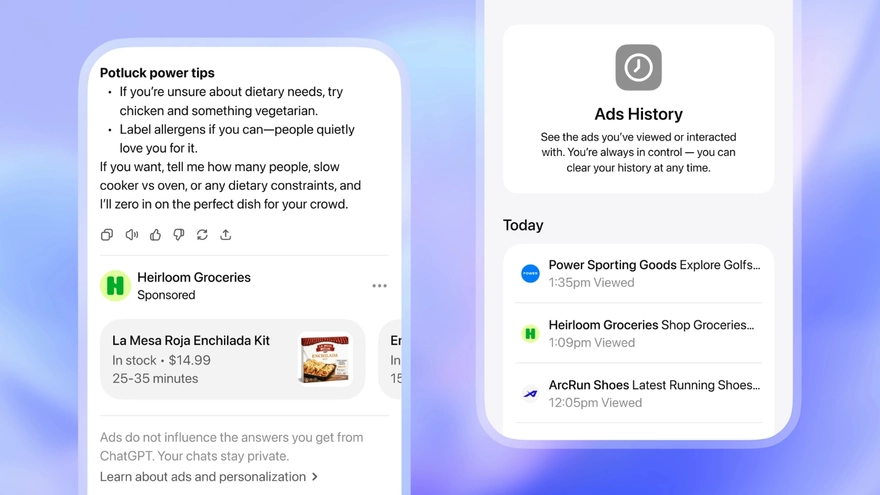 ChatGPT bắt đầu xuất hiện quảng cáo từ hôm nay