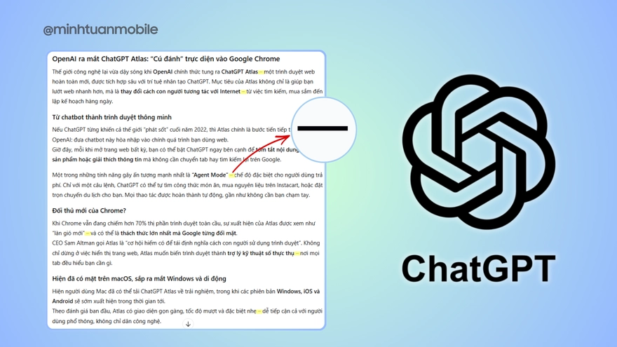ChatGPT đã sửa lỗi dấu gạch ngang dài ám ảnh người dùng