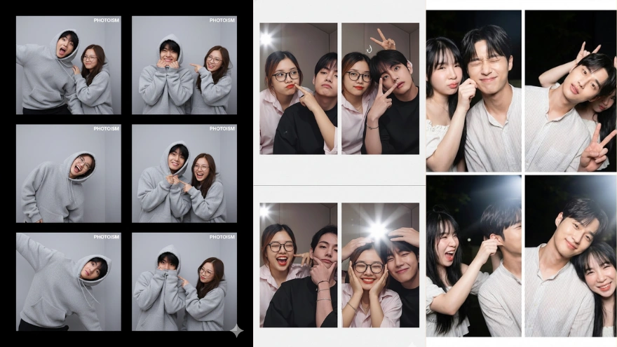 Chụp ảnh Photobooth Couple với idol chỉ với câu lệnh Gemini