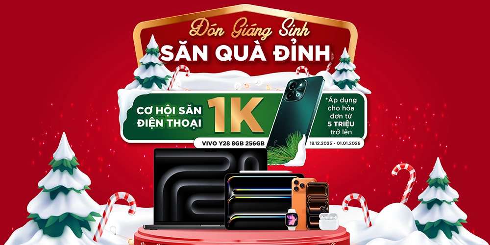 Đón Giáng Sinh Săn Quà Đỉnh Nhận điện thoại 1K Tại Minh Tuấn Mobile