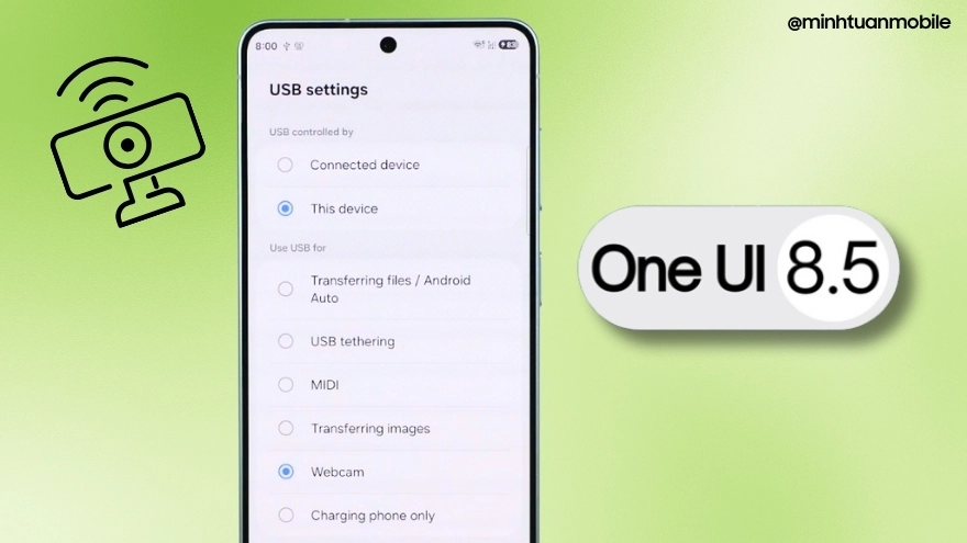 Galaxy S26 hỗ trợ webcam PC qua USB, cắm là dùng ngay