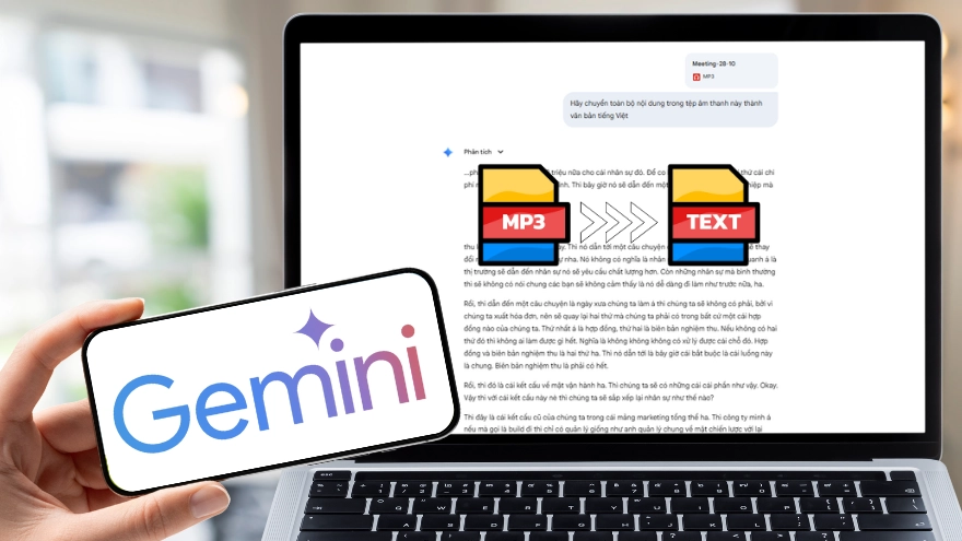 Cách chuyển Âm thanh thành Văn bản miễn phí trên Gemini
