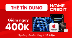Giảm ngay 400.000đ khi trả góp qua thẻ Visa Homecredit tại Minh Tuấn Mobile