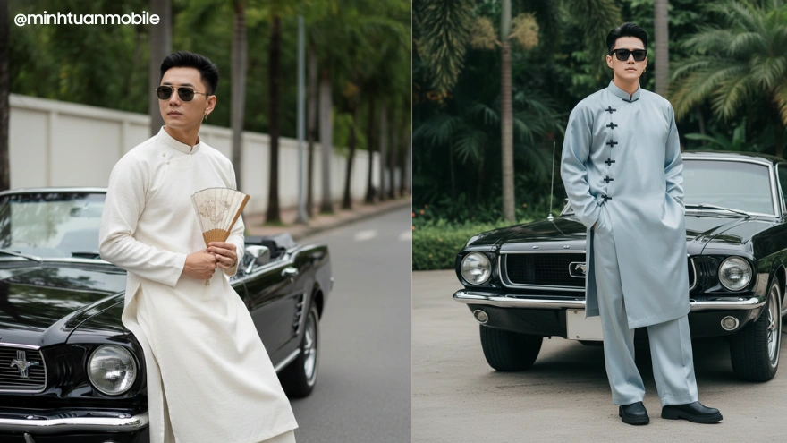 Hóa thân nam thần trong áo dài truyền thống với Gemini AI