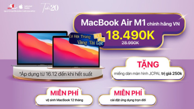 HOT: MacBook Air M1 giá sốc chỉ 18.490.000đ