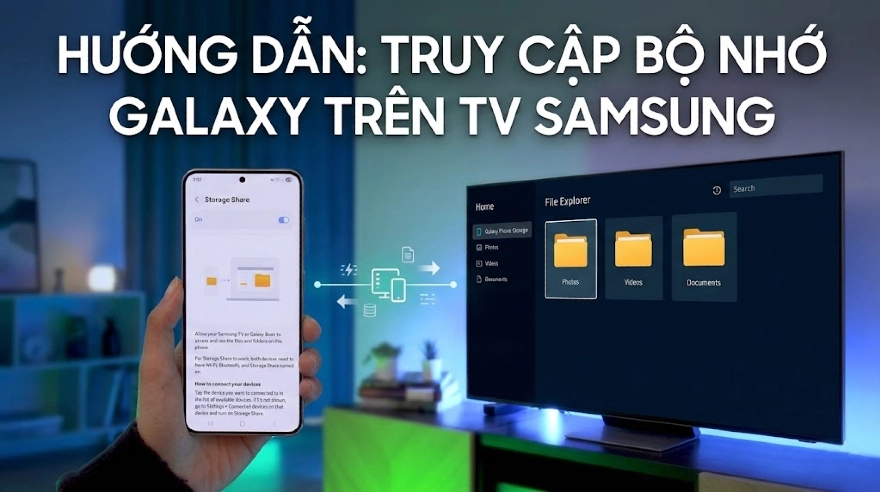 Hướng dẫn cách truy cập bộ nhớ điện thoại Galaxy trên TV Samsung