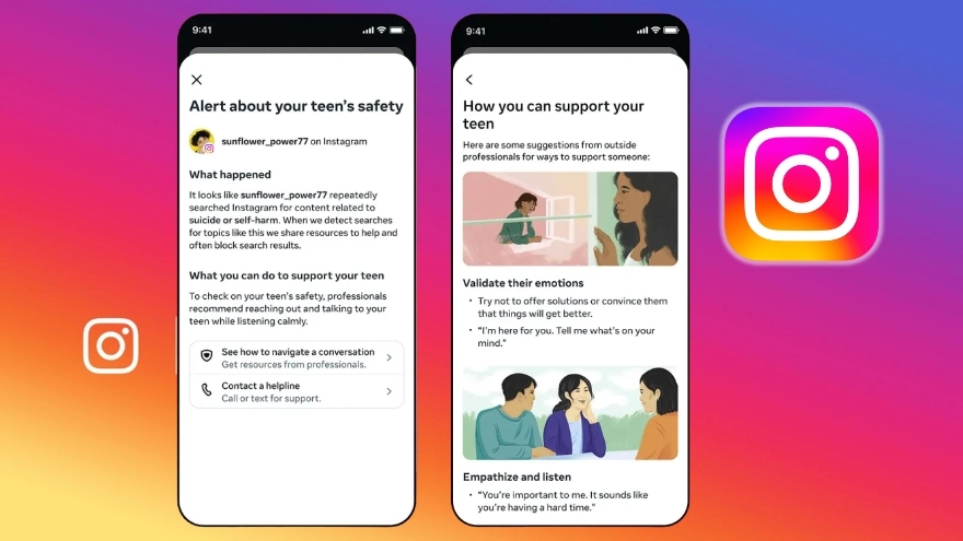 Instagram sẽ cảnh báo phụ huynh khi trẻ tìm nội dung tự hại