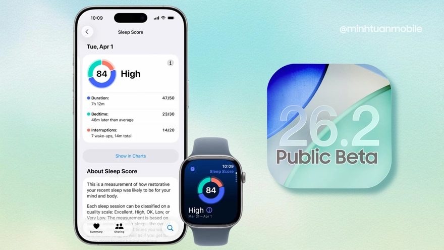 iOS 26.2 Beta kiểm soát giấc ngủ tốt hơn với cải tiến mới