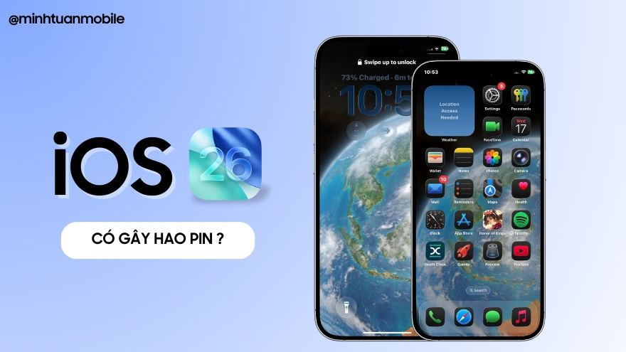 iPhone cập nhật lên iOS 26 có bị hao pin không?
