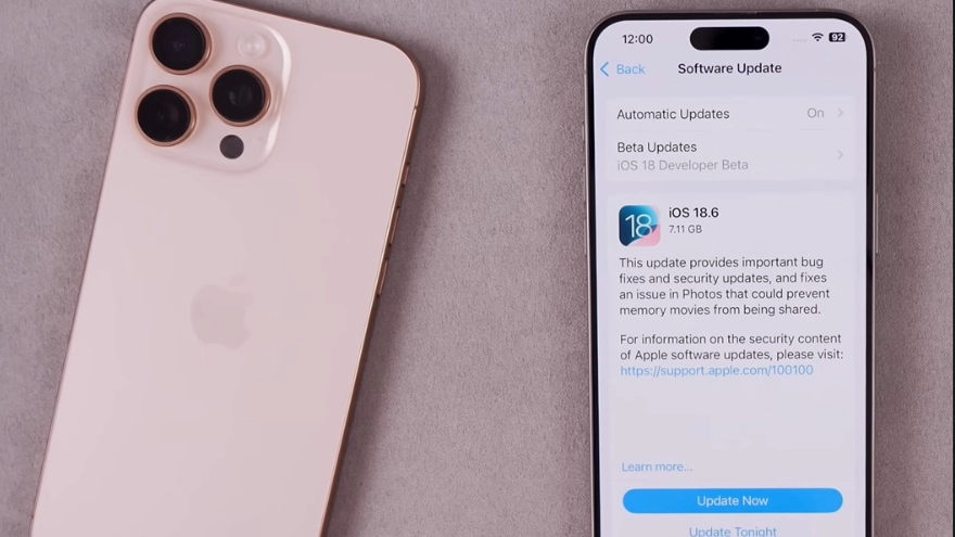 iPhone nào được cập nhật iOS 18.6