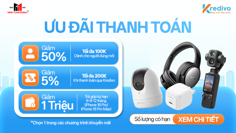 Mua sắm không lo về giá với Kredivo tại Minh Tuấn Mobile