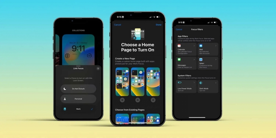 Những điểm mới trong chế độ Focus trên iOS 16: Liên kết với màn hình khóa, tạo trang chủ tùy chỉnh, sử dụng bộ lọc