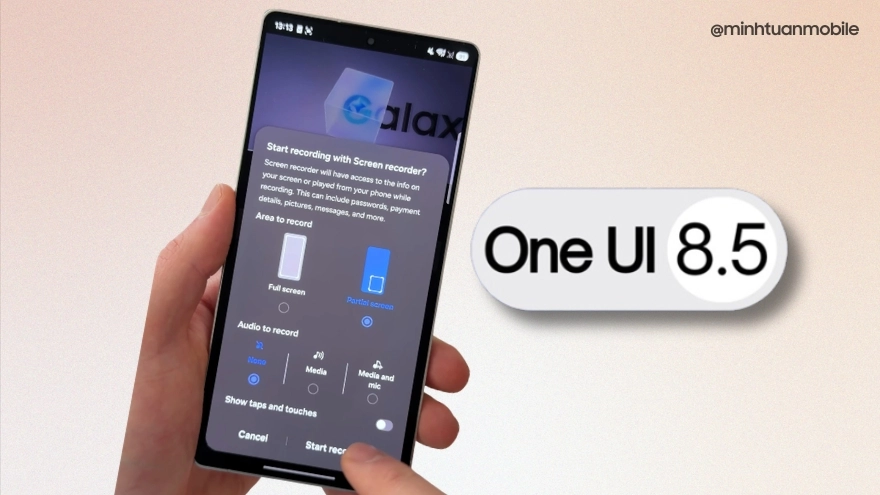 One UI 8.5 có tính năng quay màn hình theo khu vực mong muốn