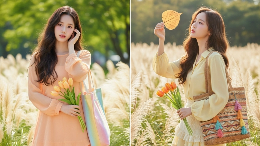 Prompt Gemini tạo ảnh nàng thơ dịu dàng bên lá vàng khô