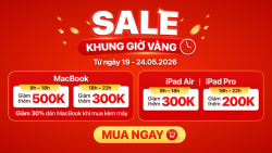 Sale khung giờ vàng: Sắm MacBook, iPad giá tốt