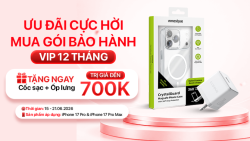 Tặng combo cốc sạc và ốp khi mua bảo hành VIP 12 tháng