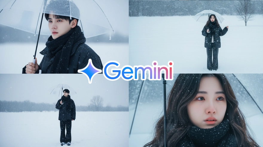 Tạo ảnh tâm trạng giữa tuyết trắng cực dễ với Gemini