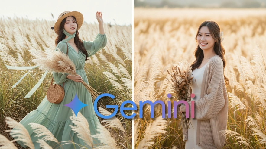 Tạo ảnh thiếu nữ bên đồng Cỏ Lau chỉ với Gemini AI