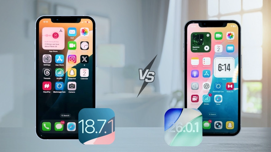 Thời lượng pin thực tế của iOS 26.0.1 và iOS 18.7.1