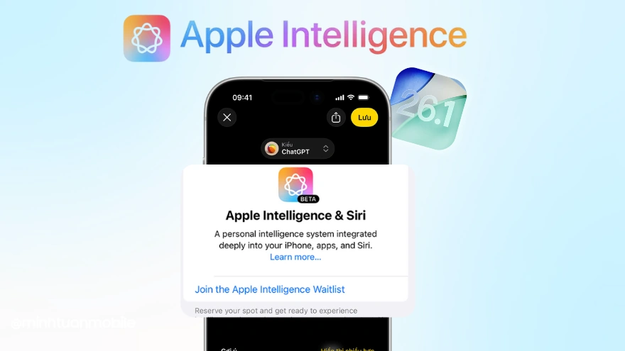 Tính năng Apple Intelligence hiện đã hỗ trợ tiếng Việt