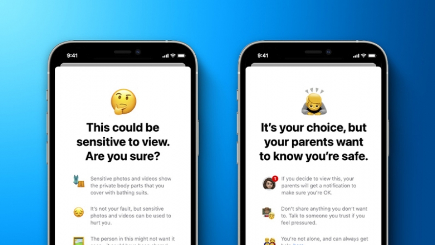 Tính năng mới trên iOS 15: Trẻ em dưới 13 tuổi sẽ không thể xem được ảnh đồi trụy