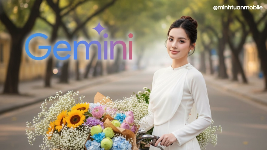 Trend AI chụp ảnh áo dài với mùa thu Hà Nội
