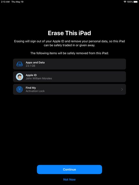 Xóa tất cả nội dung và cài đặt lại iPad