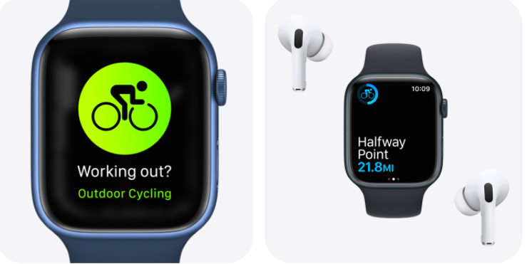 Apple Watch S7 45mm có các bài tập thể dục cho bạn lựa chọn