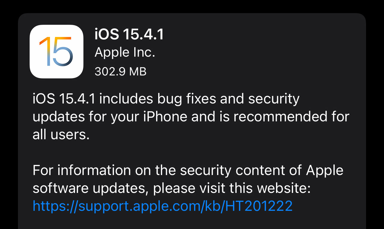 Hệ điều hành iOS15.4.2 khắc phục sự cố về Apple AVD