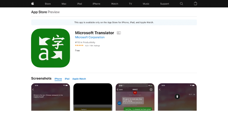 Microsoft Translator Extension