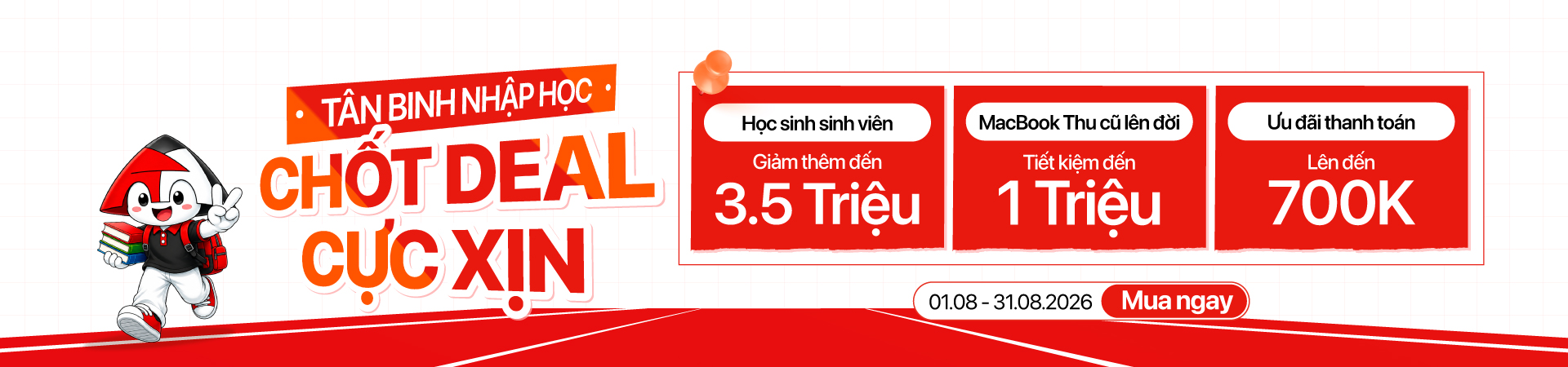 Back To School - Thu cũ MacBook giảm 1 Triệu, HSSV giảm 500K