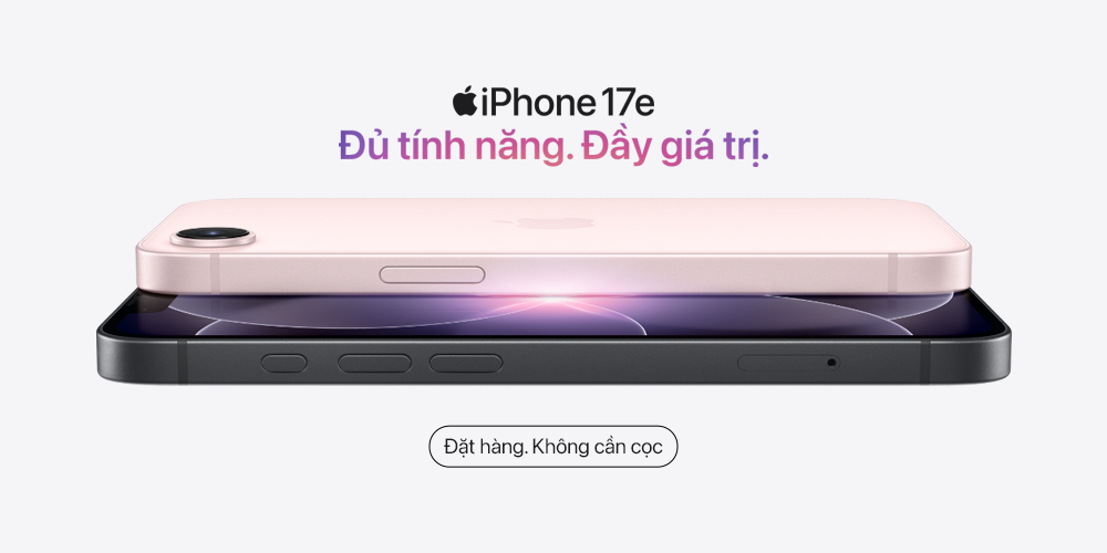 Đặt trước iPhone 17e, ưu đãi 1.550.000đ | Trả góp 0% 